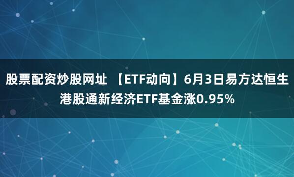 股票配资炒股网址 【ETF动向】6月3日易方达恒生港股通新经济ETF基金涨0.95%