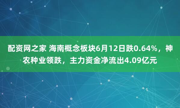 配资网之家 海南概念板块6月12日跌0.64%，神农种业领跌，主力资金净流出4.09亿元