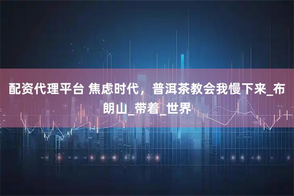 配资代理平台 焦虑时代，普洱茶教会我慢下来_布朗山_带着_世界